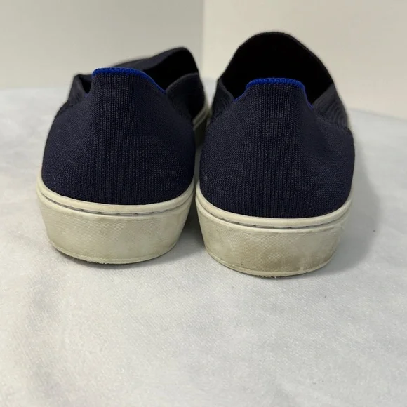 Rothy’s The Original Slip On Sneaker Maritime Lattice Stitch Navy Blue Size 8 - Picture 4 of 7